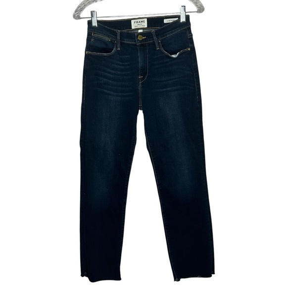 Frame Denim Women's Le High Straight Dark Blue Jeans - Picture 1 of 14